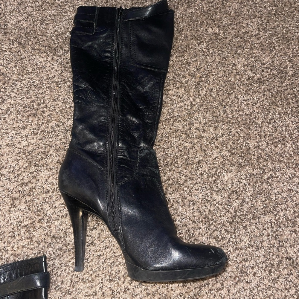 Women’s tall 3:5 heel Nine West black boots - Picture 9 of 14